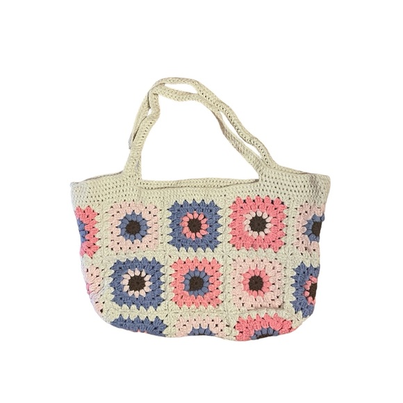 Handbags - Crochet Granny Square Tote Bag